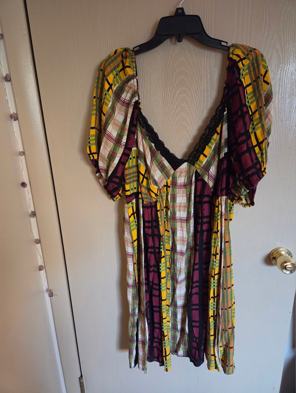 Forever 21 Short Sleeve Plaid Grunge Dress Womens Plus Size 3XL NWOT